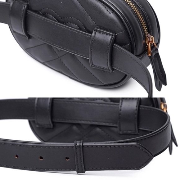 🍭WARDROBE MUST 🍭Quilted Black Belt Waist Pack - Picture 8 of 8